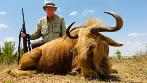 Golden Wildebeest trophy photographed at Kuvhima Safaris, Limpopo.