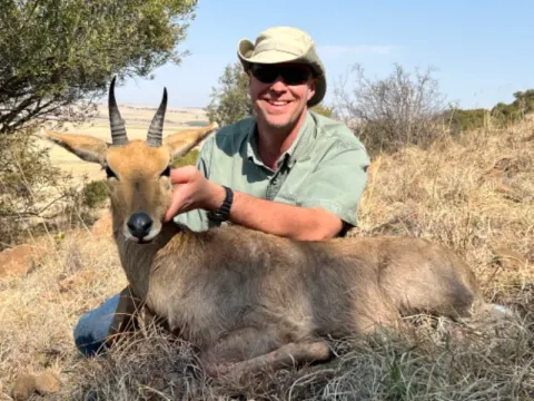 Mountain Reedbuck trophy photographed at Kuvhima Safaris, Limpopo.