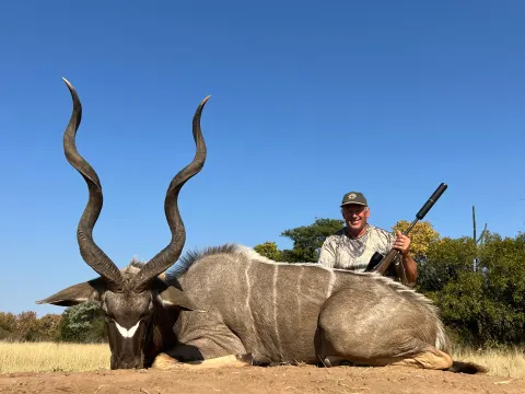 Greater Kudu trophy photographed at Kuvhima Safaris, Limpopo.